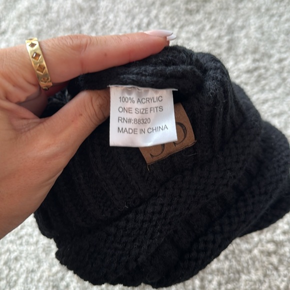 NWT C.C black beanie - Picture 3 of 3